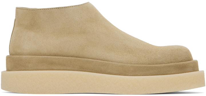 Photo: Jil Sander Beige Thick Suede Loafers