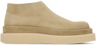 Jil Sander Beige Thick Suede Loafers
