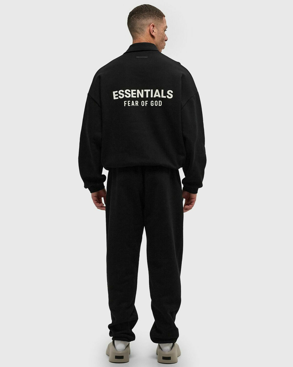 Fear Of God Essentials Fleece Polo Black Fear Of God Essentials
