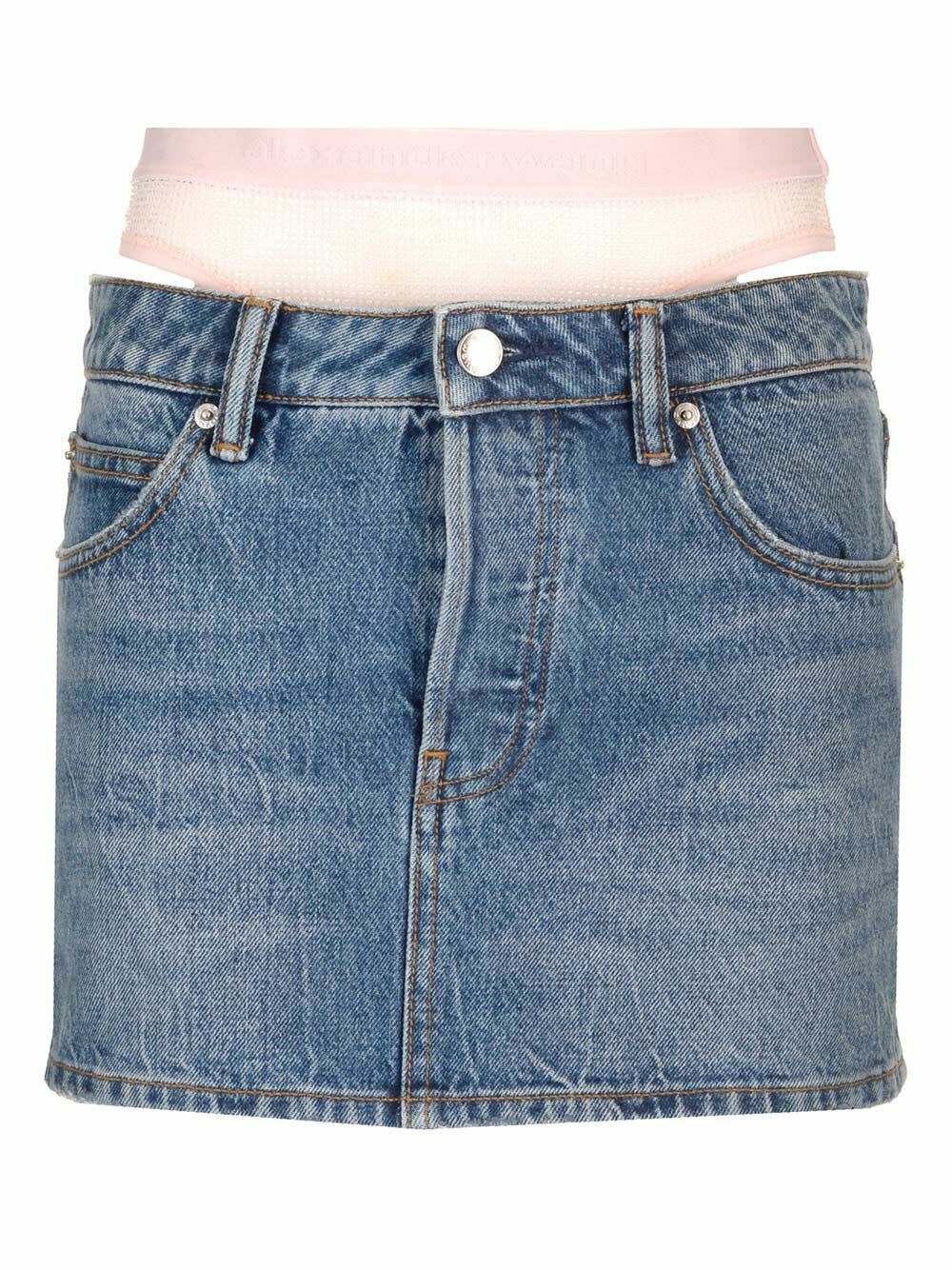 Alexander Wang Black Stretch Cupro Blend Skirt Alexander Wang
