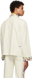 Bode Off-White Beaded Workwear Jacket