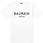 Balmain Men's Paris Logo T-Shirt in White/Black