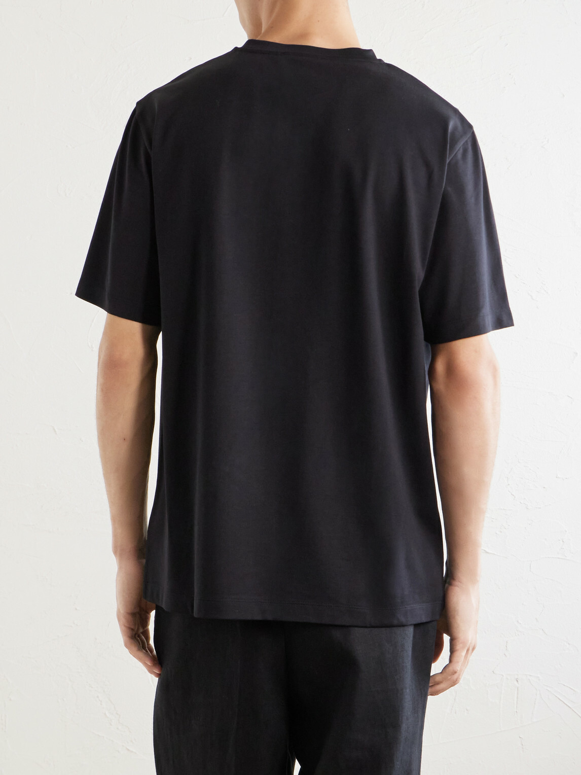 Mr P. - Silk and Cotton-Blend T-Shirt - Black