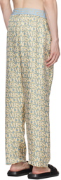 Versace Underwear Blue & Off-White Allover Pyjama Pants