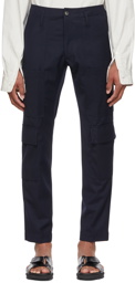 Dries Van Noten Navy Polyester Trousers