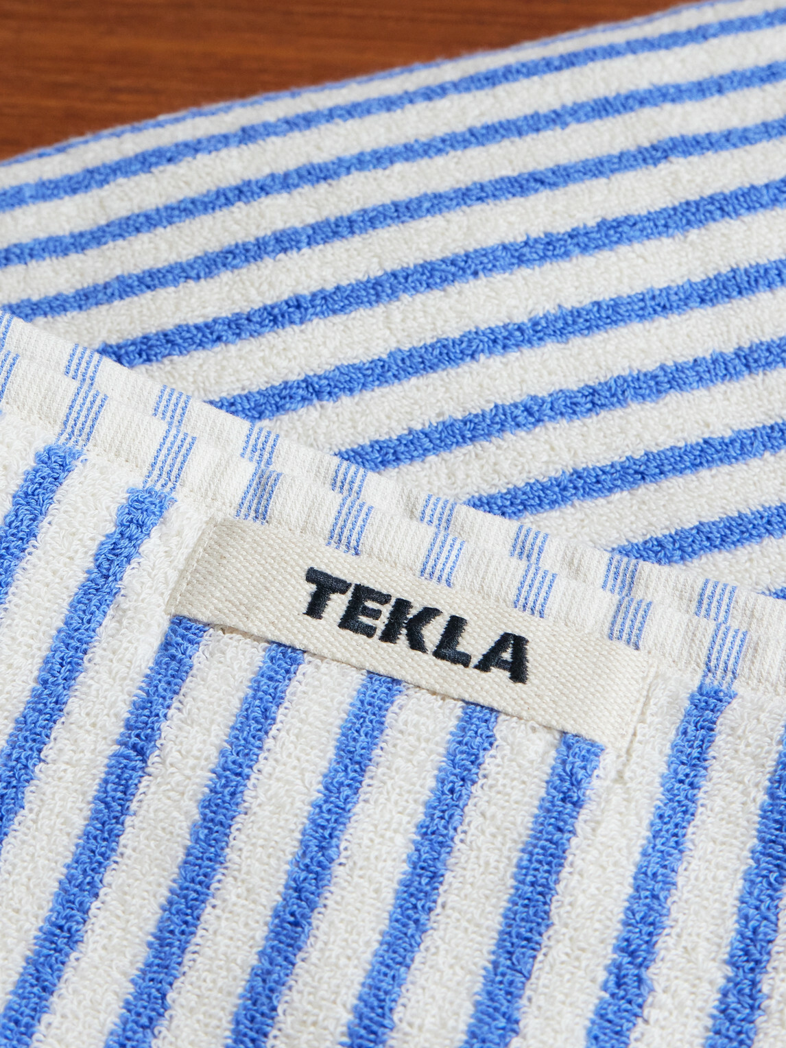 TEKLA - Set-of-Three Logo-Appliquéd Striped Organic Cotton-Terry Towels