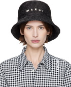 Marni Black Rafia Bucket Hat