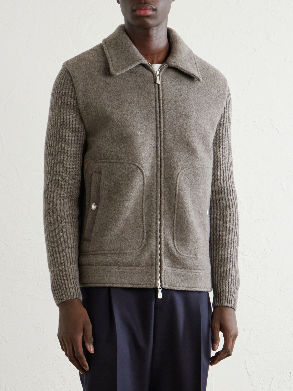 Eleventy - Knitted Wool Jacket - Gray