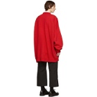 Raf Simons Red Oversized Patches Sweater