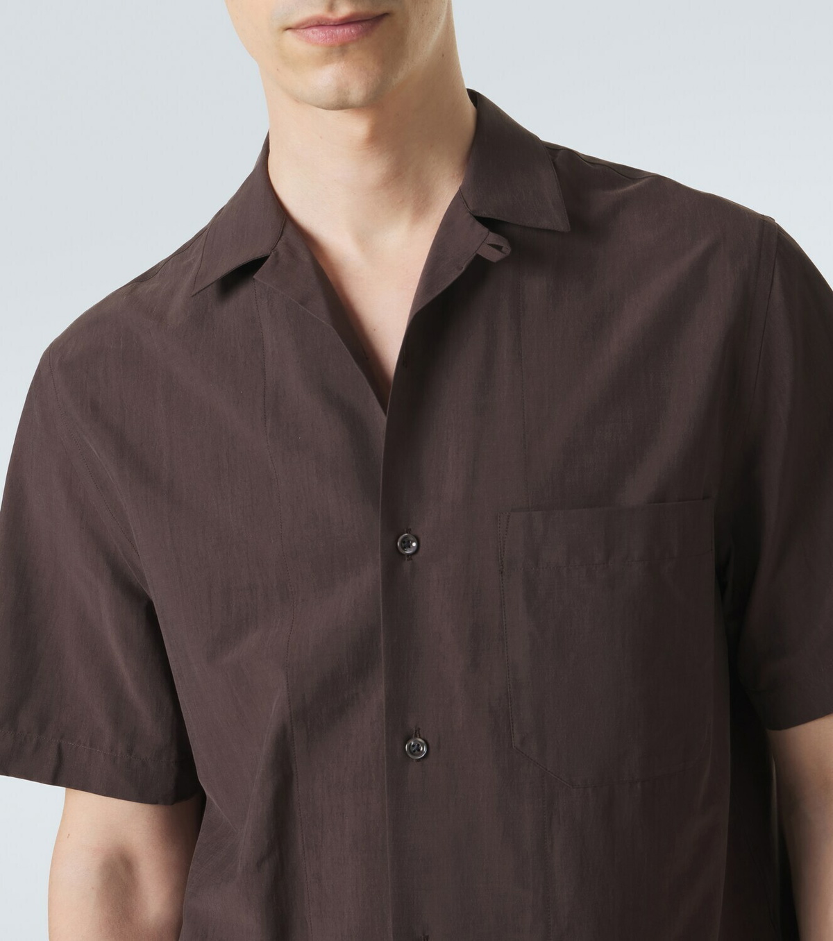 Umit Benan Havana silk-blend bowling shirt