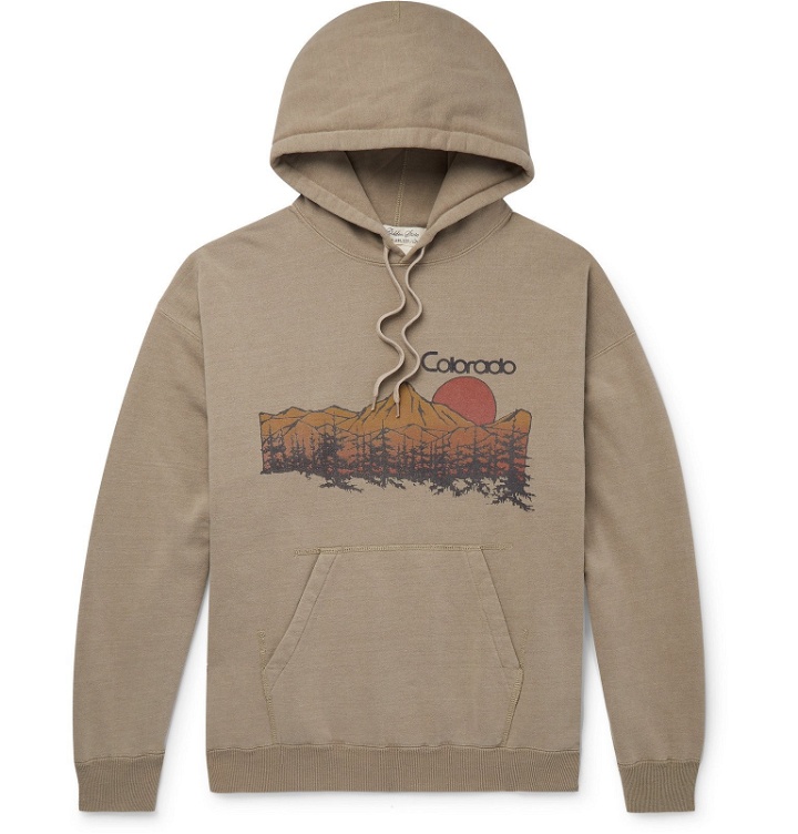 Photo: Remi Relief - Colorado Printed Loopback Cotton-Blend Jersey Hoodie - Neutrals