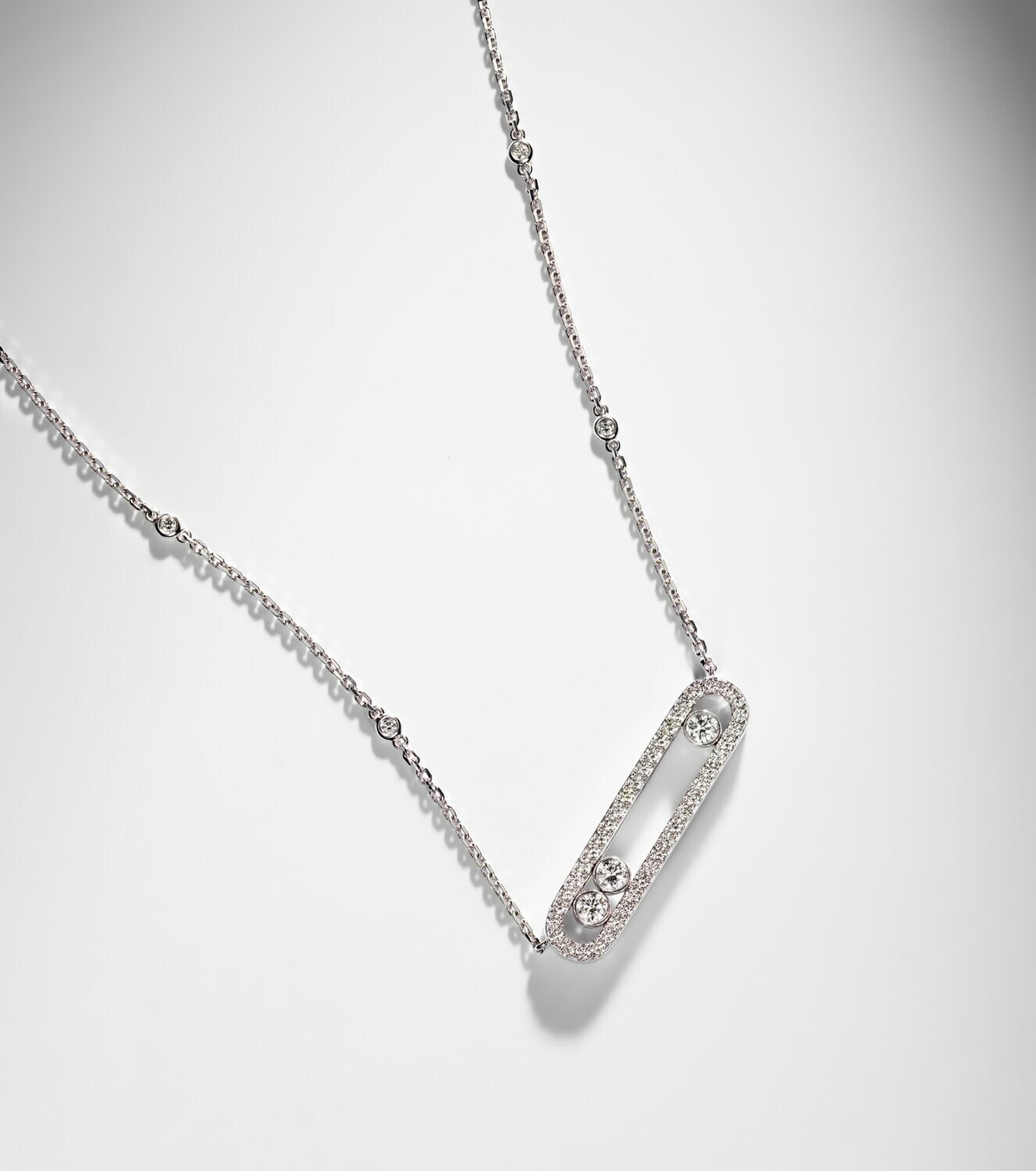 Messika Move 18kt white gold necklace with diamonds
