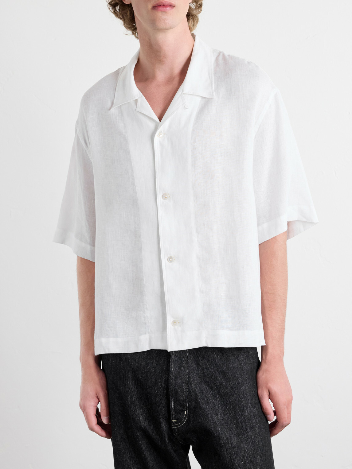 Studio Nicholson - Convertible-Collar Linen Shirt - White