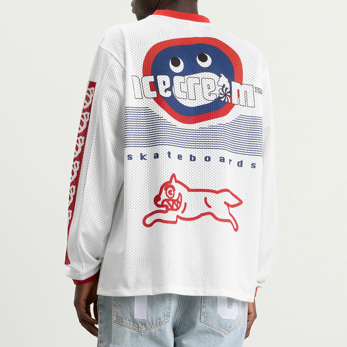 ICECREAM Men's Moto Ls Mesh Shirt in White