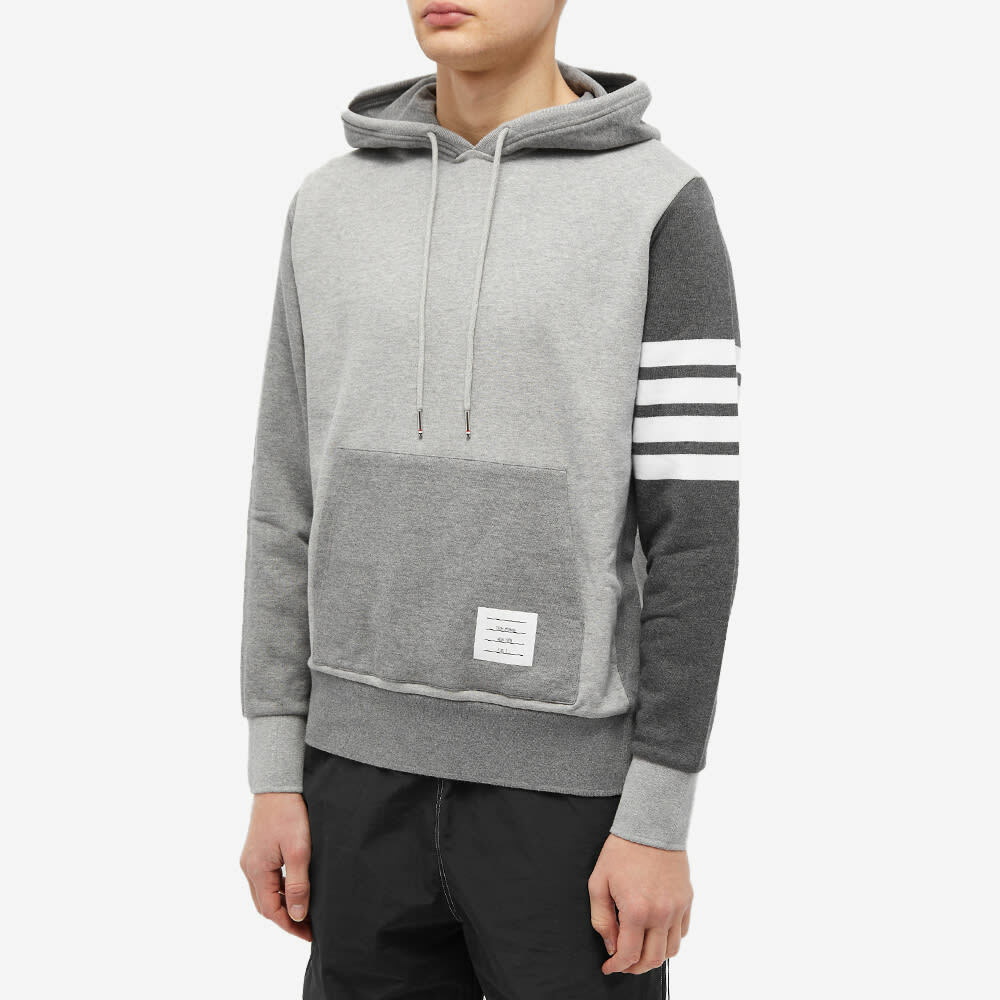 Thom Browne 4-Bar Tonal Fun-Mix Hoodie - Grey