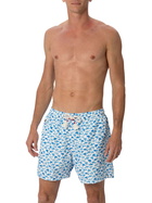 MC2 Saint Barth Man Lightweight Fabric Swim-shorts Lighting 70 With Sharks Print