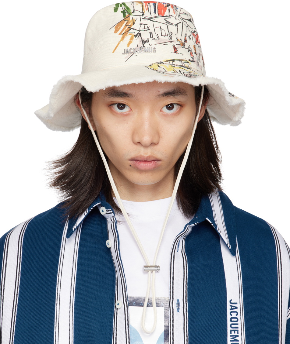 ★関税込★Jacquemus★Le Bob Artichaut Bucket Hat Off White★ JACQUEMUS Off-White La Casa 'Le bob Artichaut' Bucket Hat