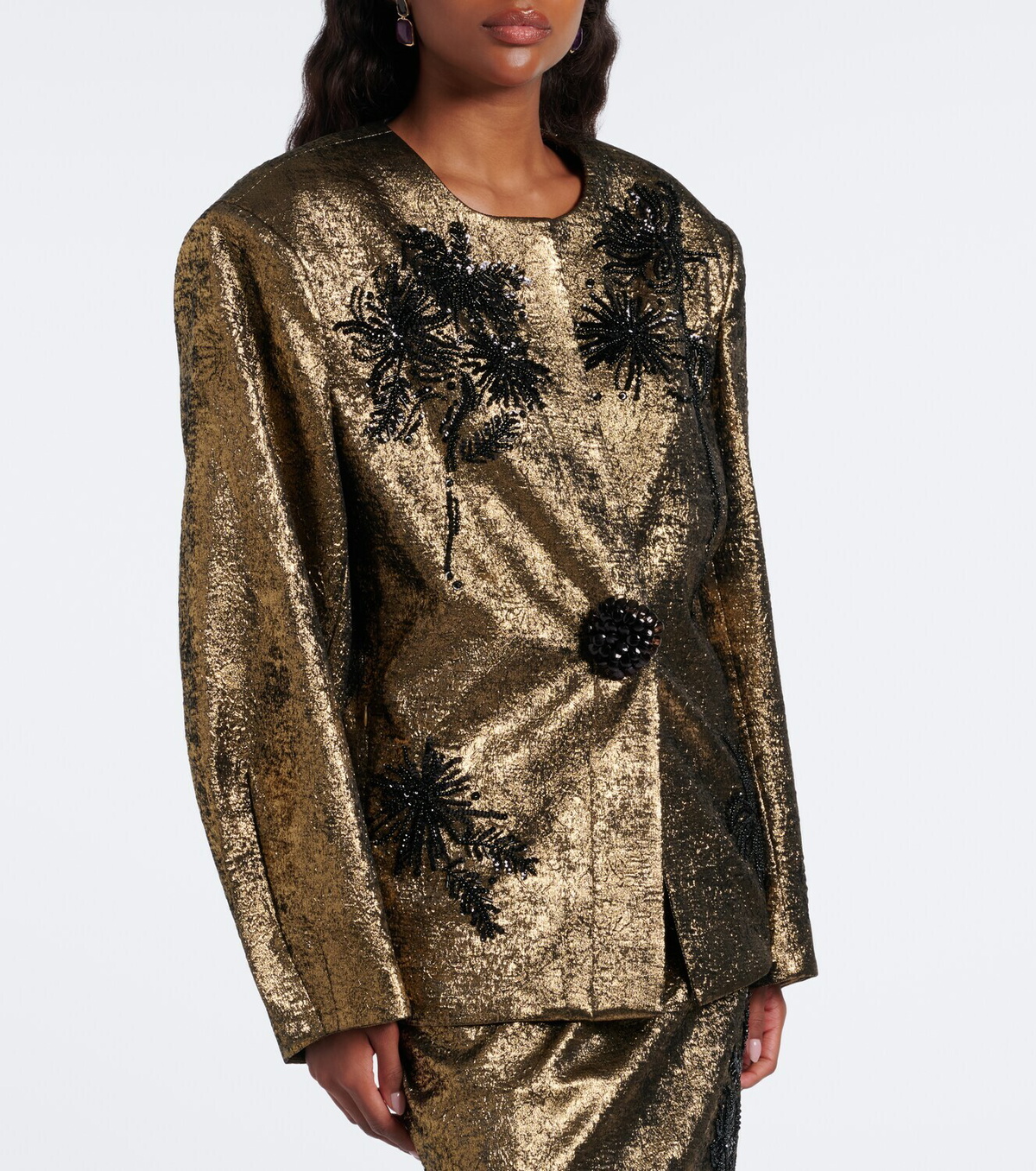 Jacques Wei Embellished brocade blazer