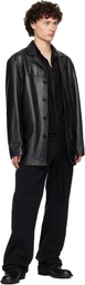 1017 ALYX 9SM Black Four Button Leather Blazer