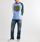 Billionaire Boys Club - Logo-Print Colour-Block Cotton-Jersey T-Shirt - Blue