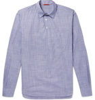 Barena - Mélange Cotton Half-Placket Shirt - Men - Blue