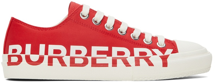 Photo: Burberry Gabardine Logo Print Low Sneakers