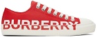 Burberry Gabardine Logo Print Low Sneakers