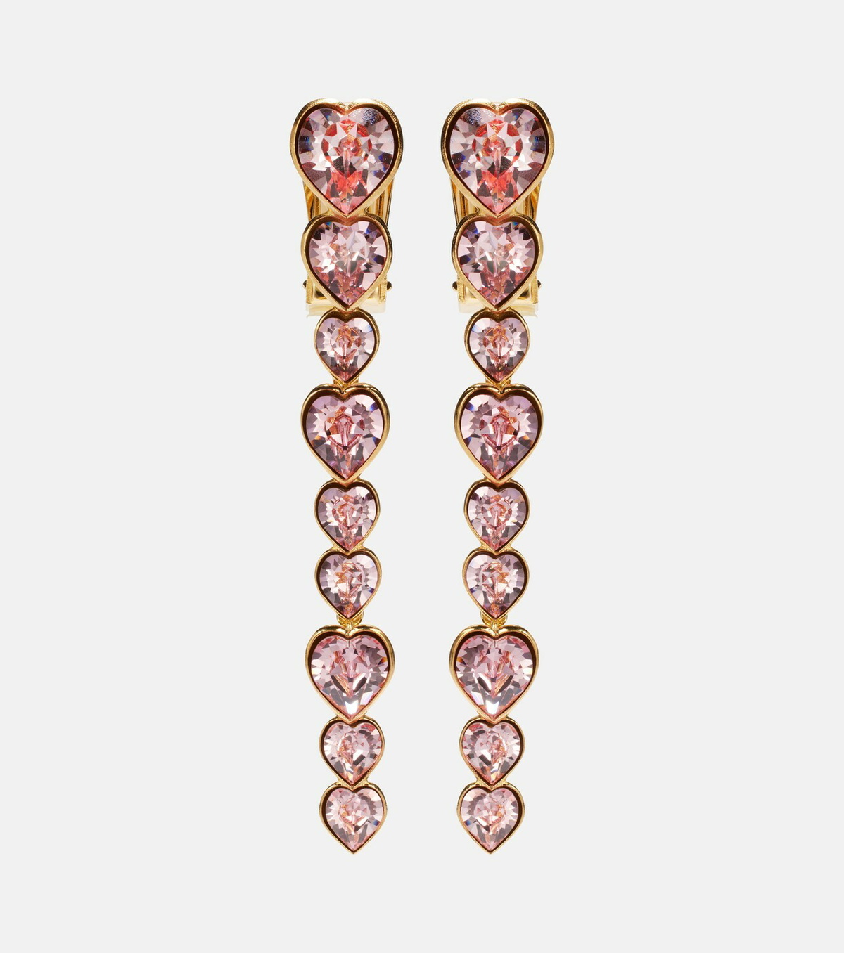 Oscar de la Renta Heart crystal-embellished clip-on earrings