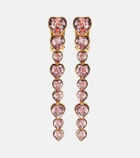 Oscar de la Renta Heart crystal-embellished clip-on earrings