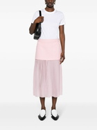 Gucci Pink Layered Silk-Tweed Midi Skirt
