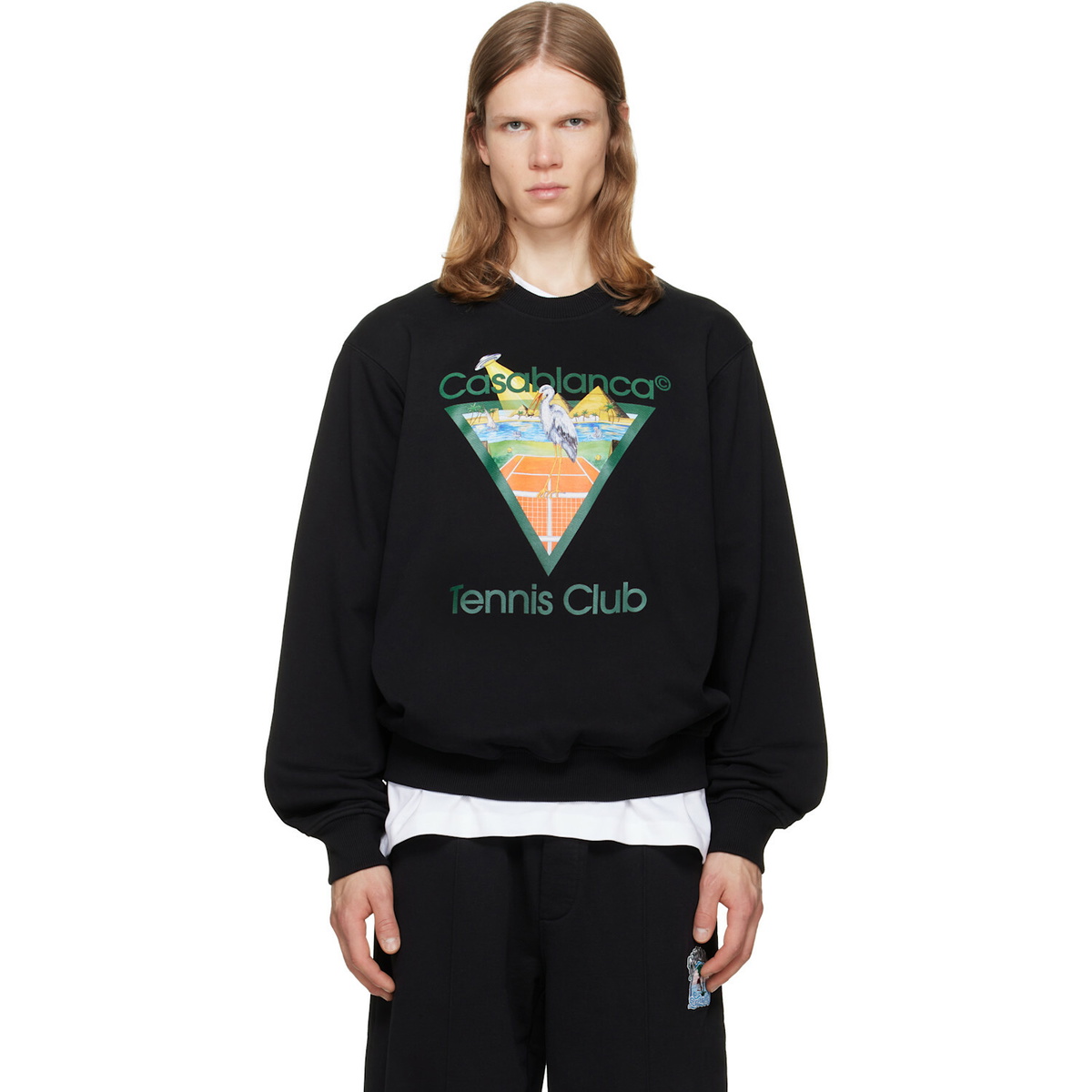 Casablanca Black Tennis Club Icon Pyramid Abduction Sweatshirt