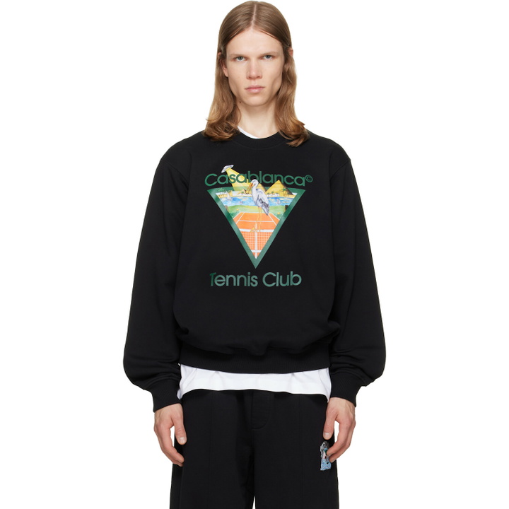 Photo: Casablanca Black Tennis Club Icon Pyramid Abduction Sweatshirt