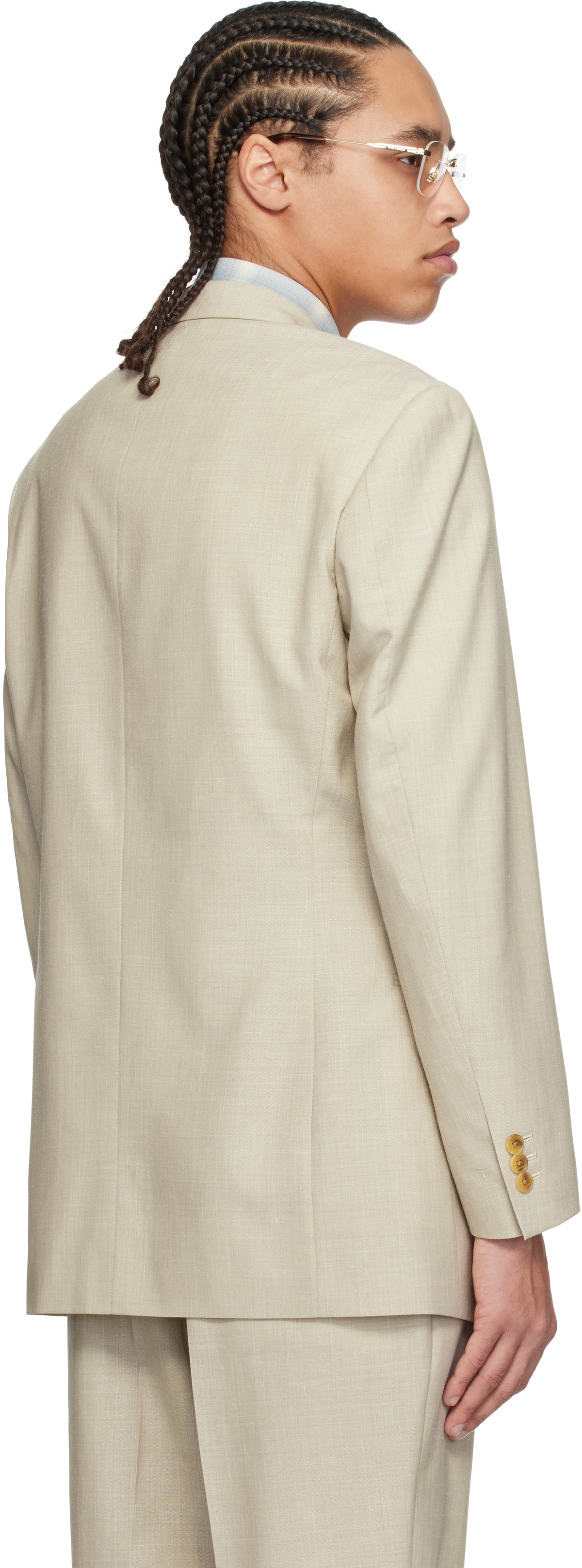 Carter Young Beige Single Breasted Blazer