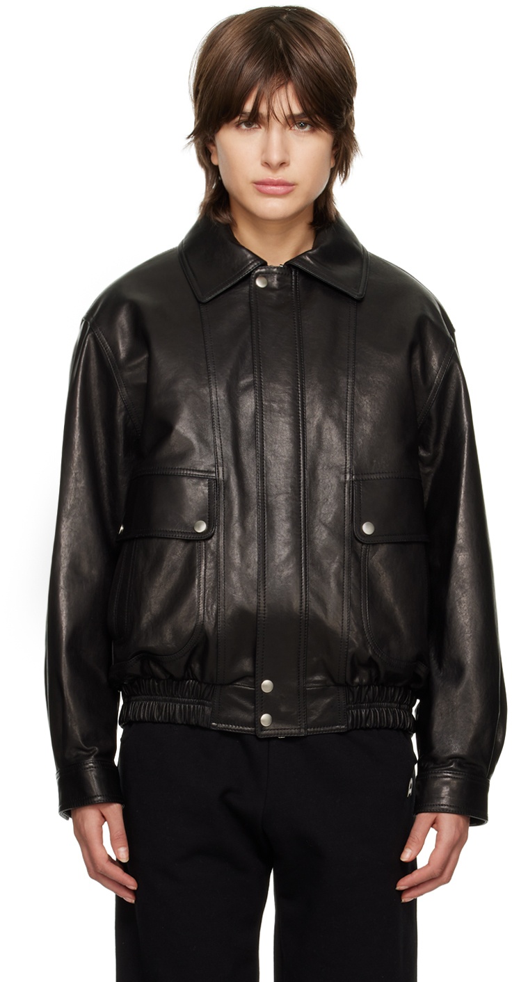 Dunst Black Oversized Leather jacket