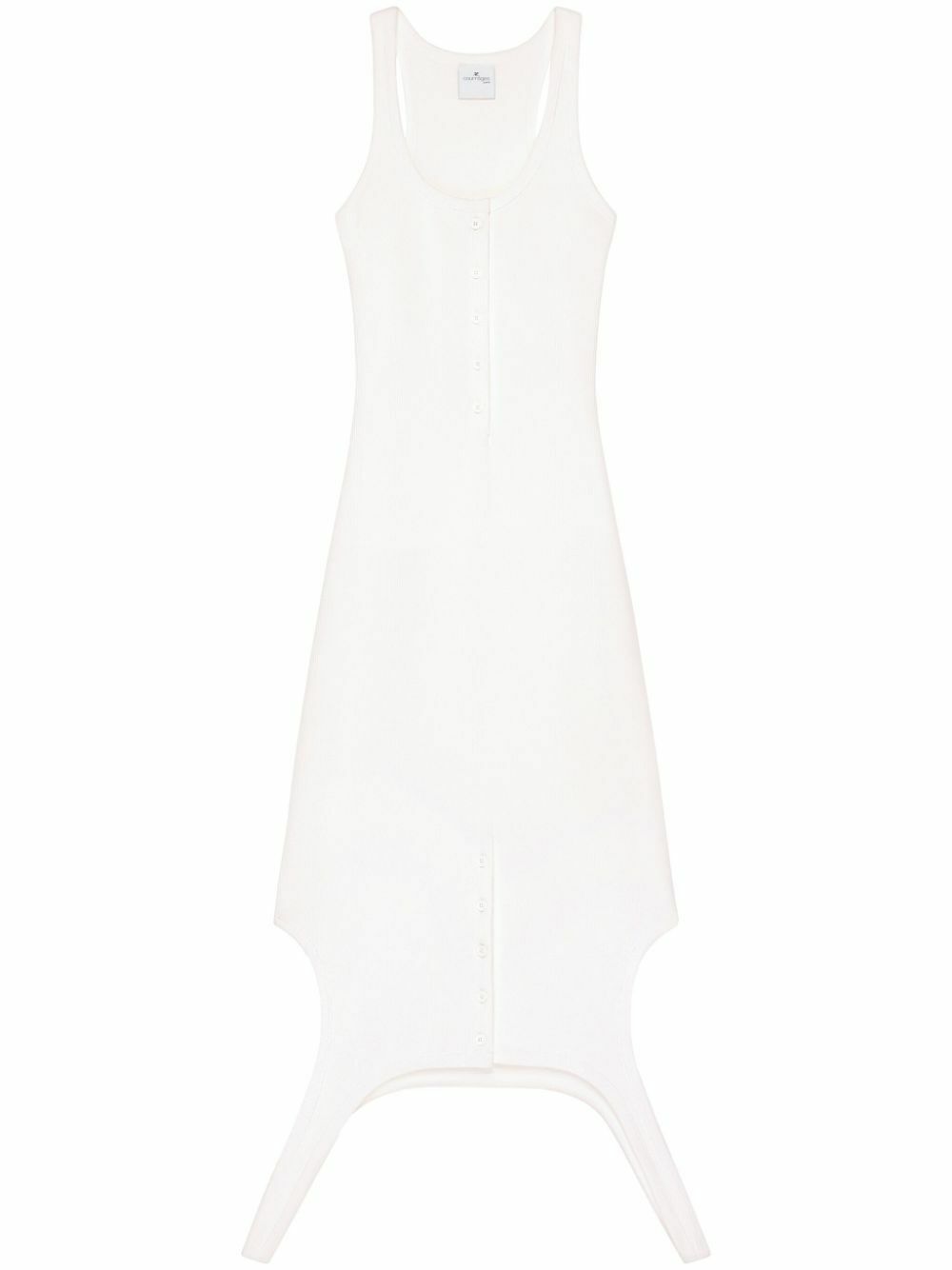 ワンピース COURREGES Woman Dress White 225MRO631FI0001 0001 Courrèges White Reversed Ribbed-Knit Dress Courreges