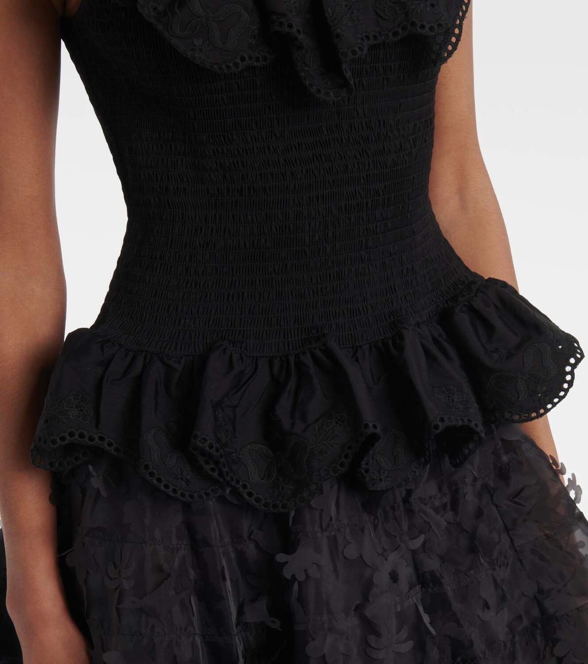 Susan Fang Ruffled cotton peplum top