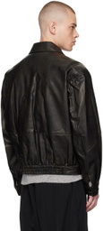 AMOMENTO Black Padded Faux-Leather Jacket