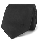 Lanvin - 6cm Logo-Embroidered Silk-Satin Tie - Black