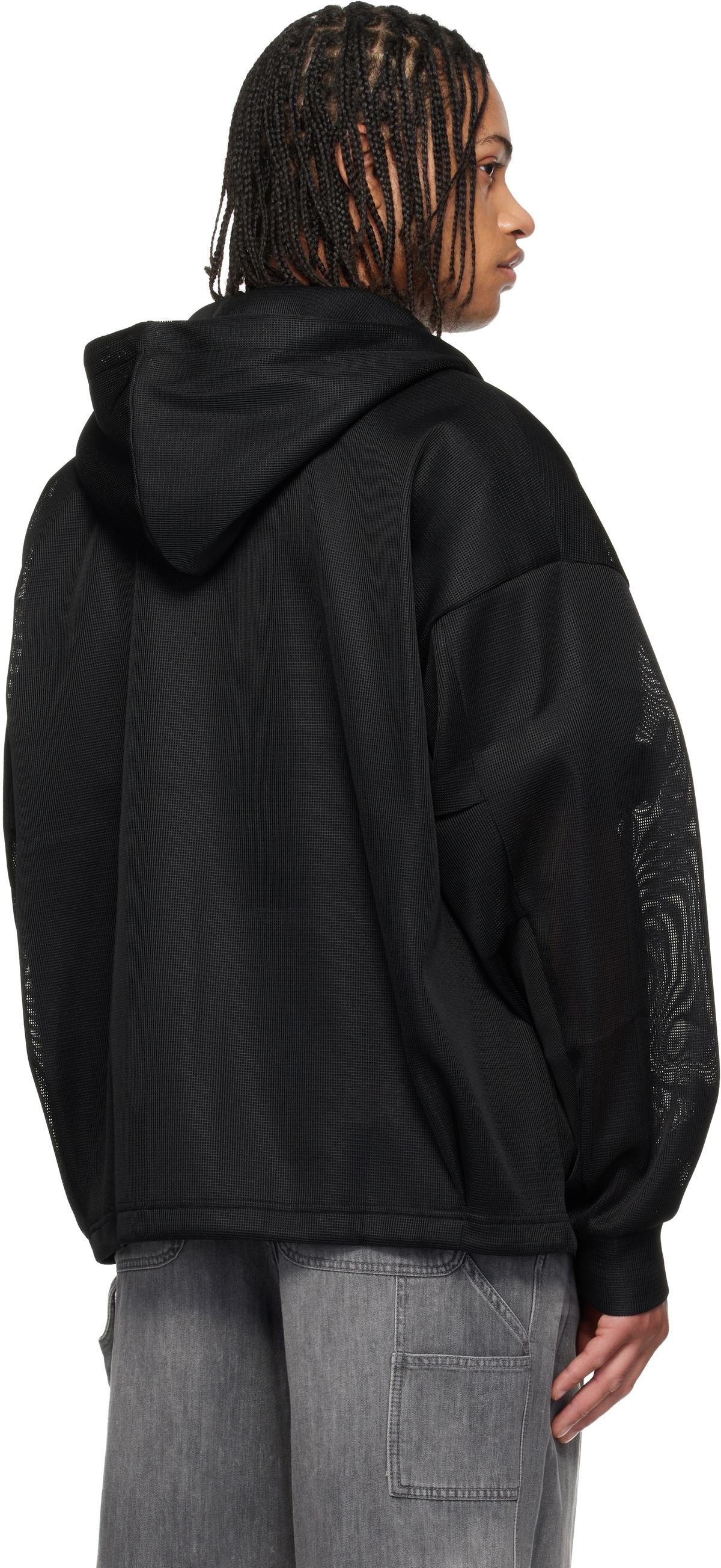 WOOYOUNGMI Black Mesh Hoodie