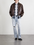 CELINE - Leather Blouson Jacket - Brown