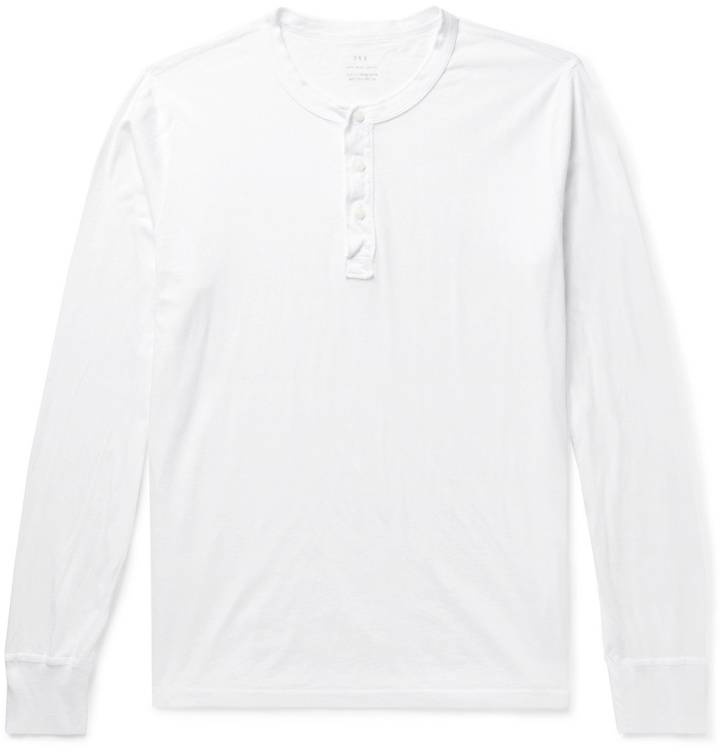 Photo: Save Khaki United - Supima Cotton-Jersey Henley T-Shirt - White