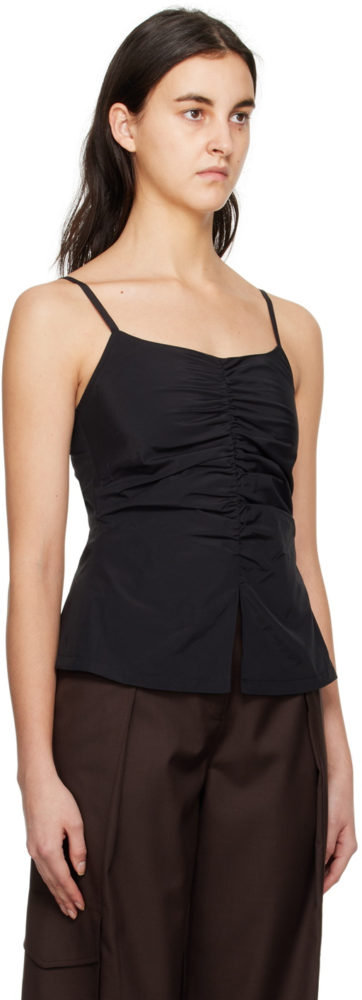 DRAE Black Ruched Camisole
