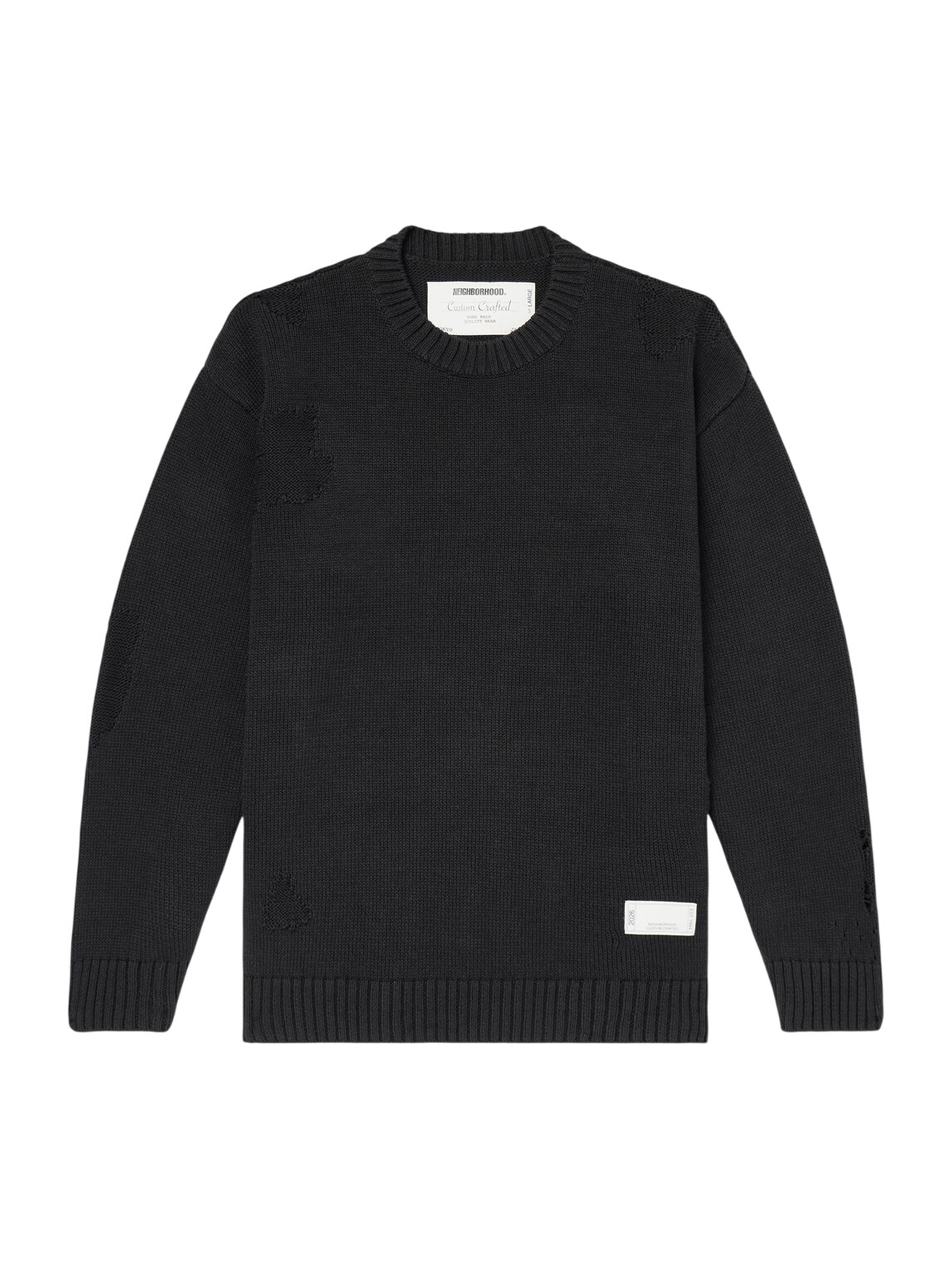 Neighborhood Men's Waffle Crew Sweater in Black Neighborhood