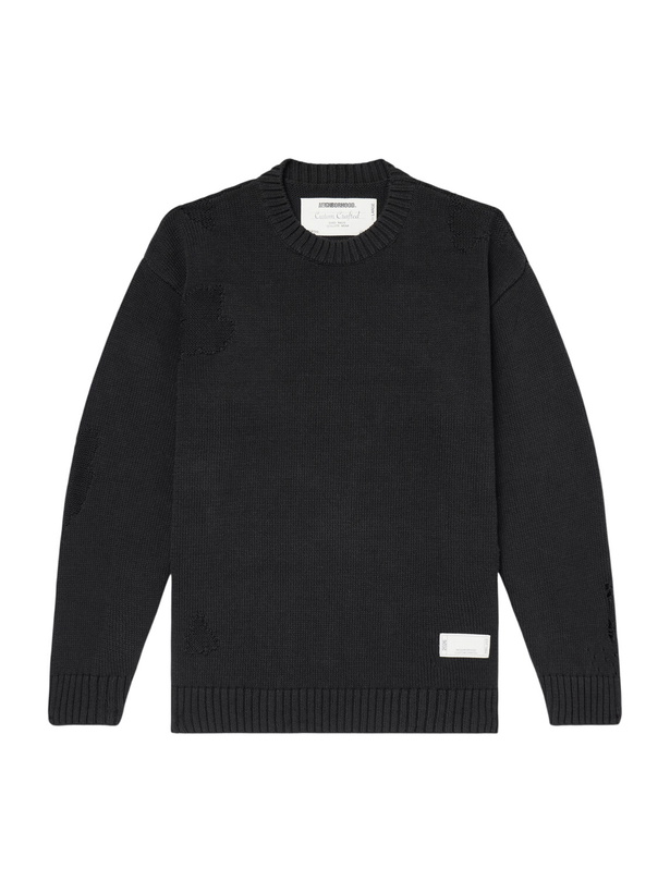 Photo: Neighborhood - Savage Cotton Crewneck Sweater - Black