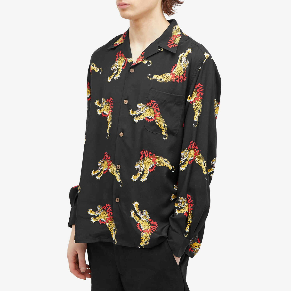 本物の Lehi Tim x Men's Maria Wacko Hawaiian Maria Wacko Black in Shirt トップス