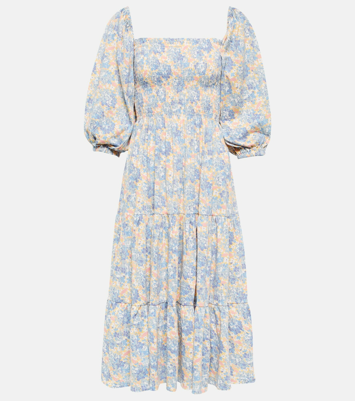 Polo Ralph Lauren - Floral shirred cotton-blend midi dress Polo Ralph ...