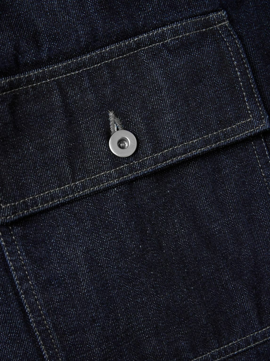 Jil Sander - Oversized Wool Felt-Trimmed Denim Jacket - Blue