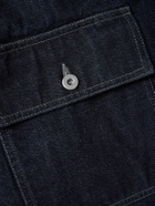 Jil Sander - Oversized Wool Felt-Trimmed Denim Jacket - Blue