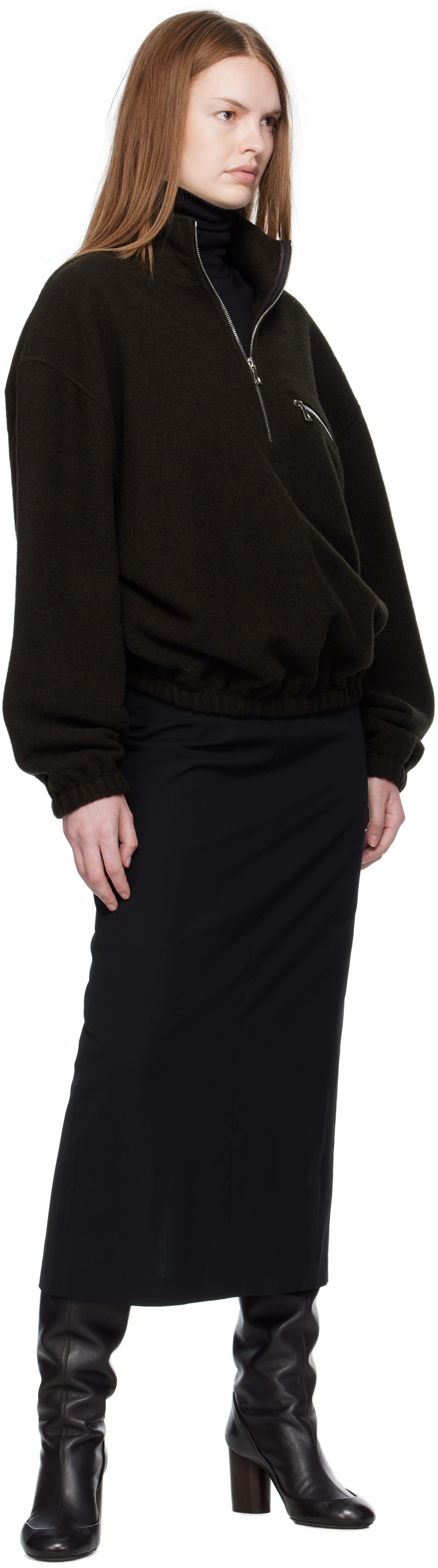 Rier Green Fleece Sweater