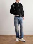 Alexander McQueen - Embroidered Wool Bomber Jacket - Black
